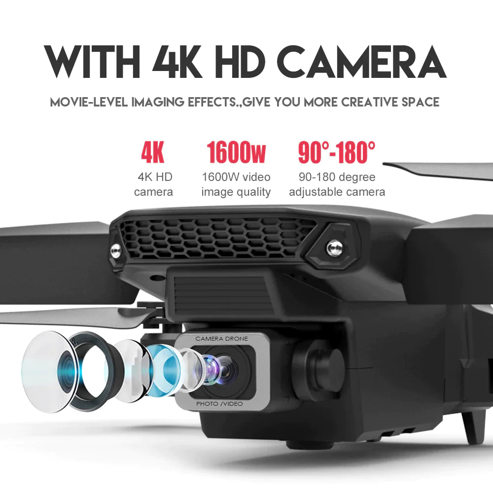 Dron RC Nuevo 2023 con Doble Cámara HD 4K WiFi FPV Plegable Cuadricóptero +4 Baterías