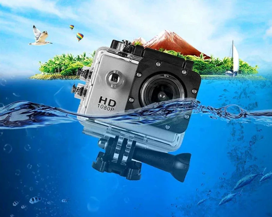 Cámara Deportiva Impermeabilizada 4K de 20 MP Grabadora de Vídeo HD 1080P con Ángulo de Visión de 170°