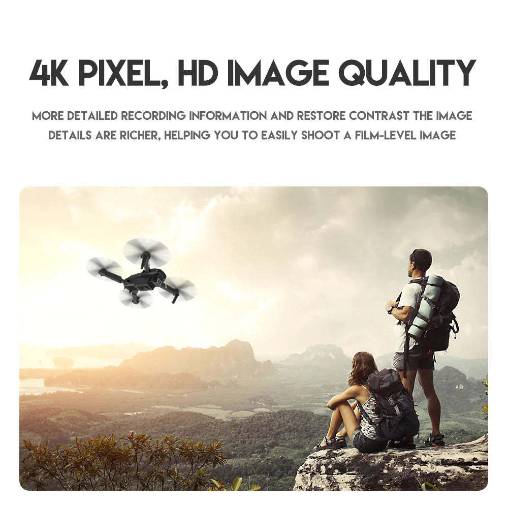 Dron RC Nuevo 2023 con Doble Cámara HD 4K WiFi FPV Plegable Cuadricóptero +4 Baterías