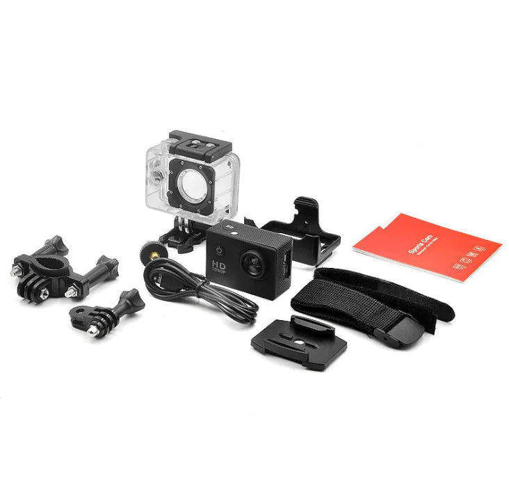 Cámara Deportiva Impermeabilizada 4K de 20 MP Grabadora de Vídeo HD 1080P con Ángulo de Visión de 170°