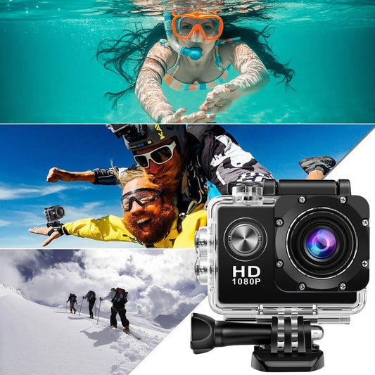 Cámara Deportiva Impermeabilizada 4K de 20 MP Grabadora de Vídeo HD 1080P con Ángulo de Visión de 170°