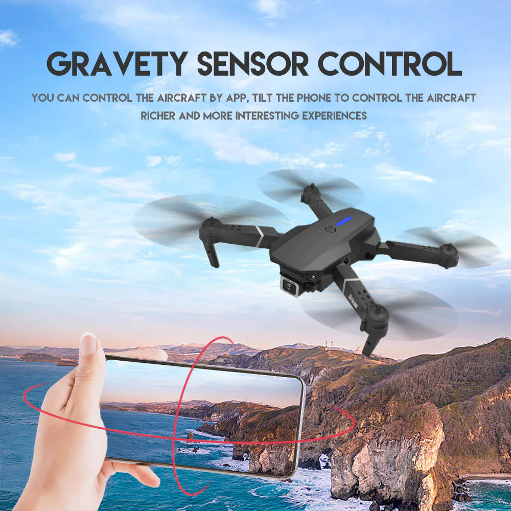 Dron RC Nuevo 2023 con Doble Cámara HD 4K WiFi FPV Plegable Cuadricóptero +4 Baterías