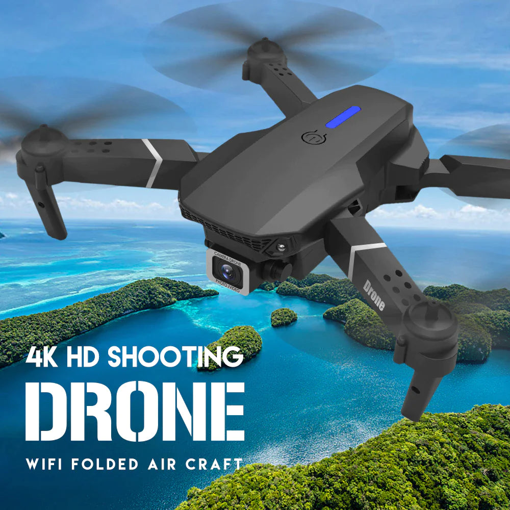 Dron RC Nuevo 2023 con Doble Cámara HD 4K WiFi FPV Plegable Cuadricóptero +4 Baterías