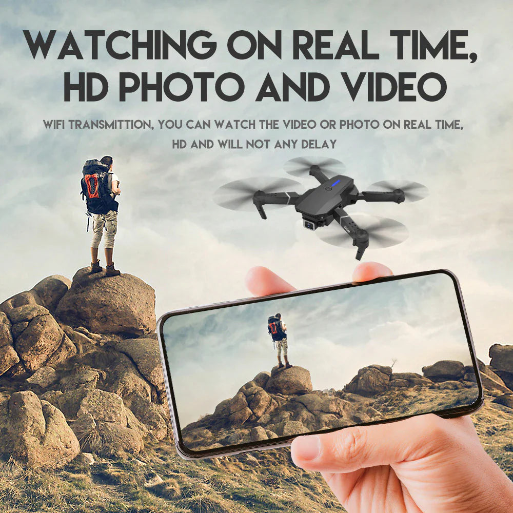 Dron RC Nuevo 2023 con Doble Cámara HD 4K WiFi FPV Plegable Cuadricóptero +4 Baterías